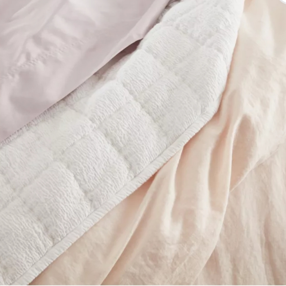 ❤️B2G1 FREE Nestwell® Washed Linen Cotton 3-Piece King Duvet Cover Set,Blush - Picture 3 of 10